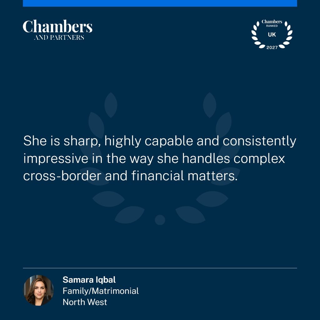 Client feedback on Samara Iqbal, Founder of Aramas Law, featured in Chambers UK Guide 2027
